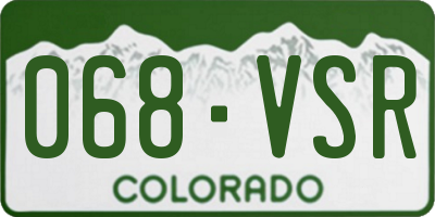 CO license plate 068VSR