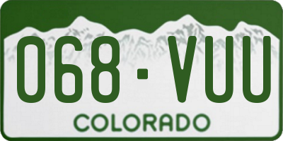 CO license plate 068VUU