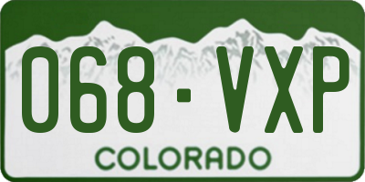 CO license plate 068VXP