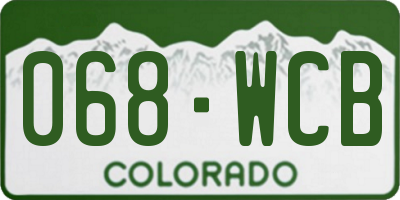 CO license plate 068WCB