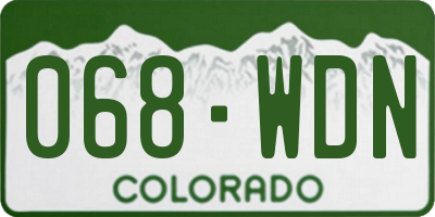 CO license plate 068WDN