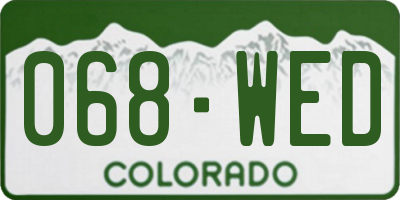 CO license plate 068WED