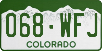CO license plate 068WFJ