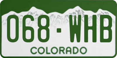 CO license plate 068WHB