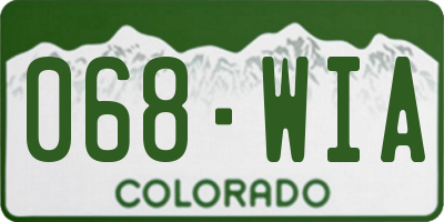 CO license plate 068WIA