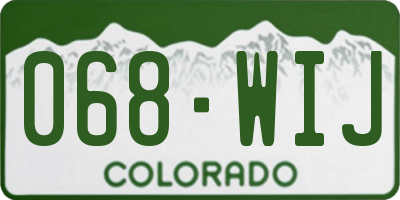 CO license plate 068WIJ