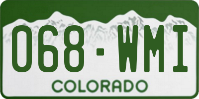 CO license plate 068WMI