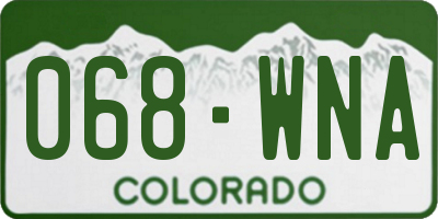 CO license plate 068WNA