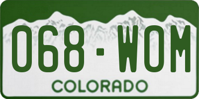 CO license plate 068WOM