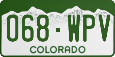 CO license plate 068WPV