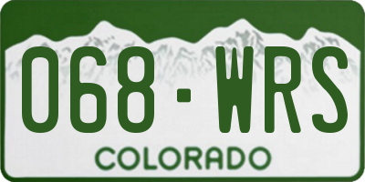 CO license plate 068WRS