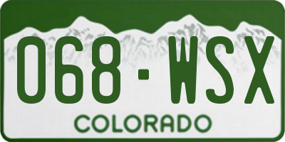 CO license plate 068WSX
