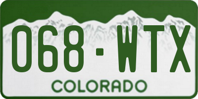 CO license plate 068WTX