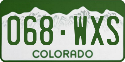 CO license plate 068WXS