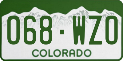 CO license plate 068WZO