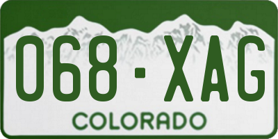 CO license plate 068XAG