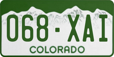 CO license plate 068XAI