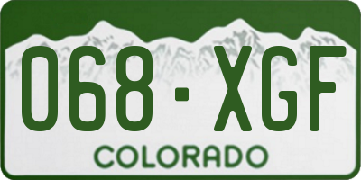 CO license plate 068XGF