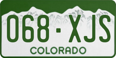 CO license plate 068XJS