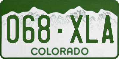 CO license plate 068XLA
