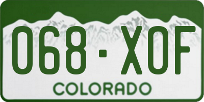 CO license plate 068XOF