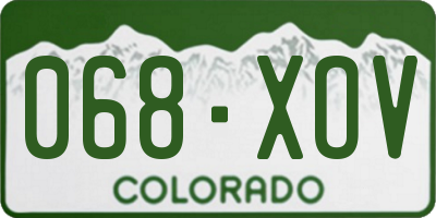 CO license plate 068XOV