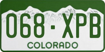 CO license plate 068XPB