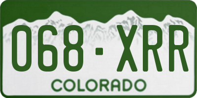 CO license plate 068XRR