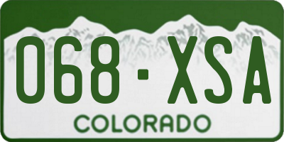CO license plate 068XSA