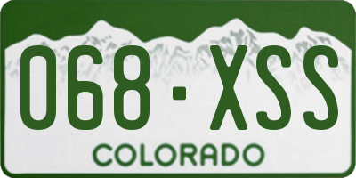 CO license plate 068XSS