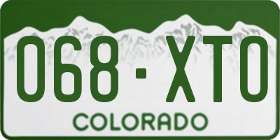 CO license plate 068XTO