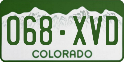 CO license plate 068XVD