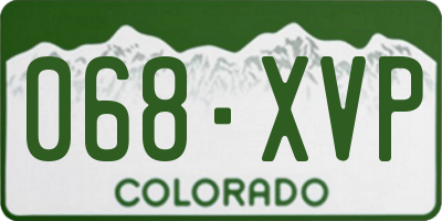 CO license plate 068XVP