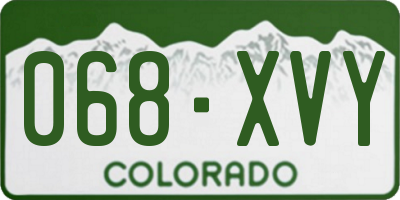 CO license plate 068XVY