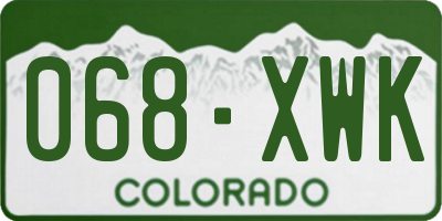 CO license plate 068XWK