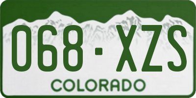 CO license plate 068XZS