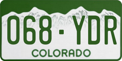 CO license plate 068YDR