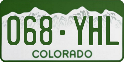CO license plate 068YHL