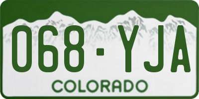 CO license plate 068YJA