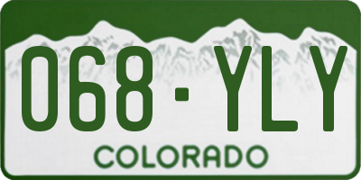 CO license plate 068YLY