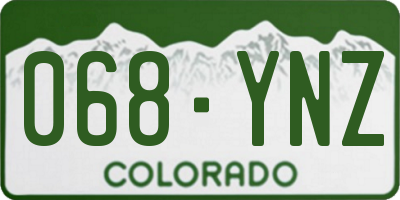 CO license plate 068YNZ