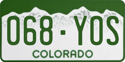 CO license plate 068YOS
