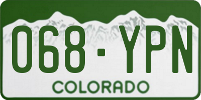 CO license plate 068YPN