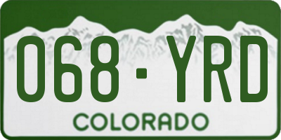 CO license plate 068YRD