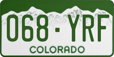 CO license plate 068YRF
