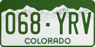 CO license plate 068YRV