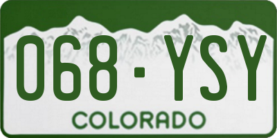 CO license plate 068YSY