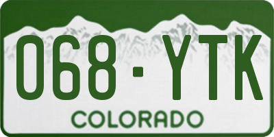 CO license plate 068YTK