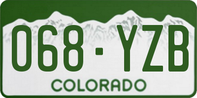 CO license plate 068YZB