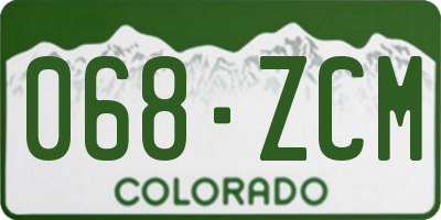 CO license plate 068ZCM